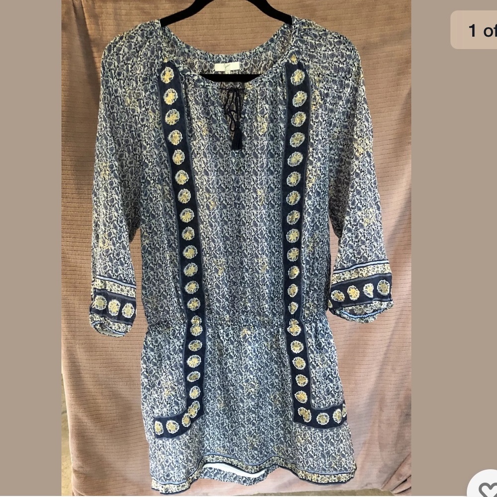 NWOT Joie Almee Dress in Dark Navy Gold sz S $288